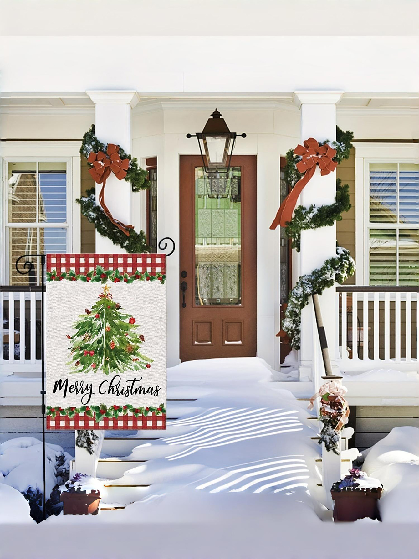 Christmas Tree Happy Garden Flag（Not lnclude Flagpole）
